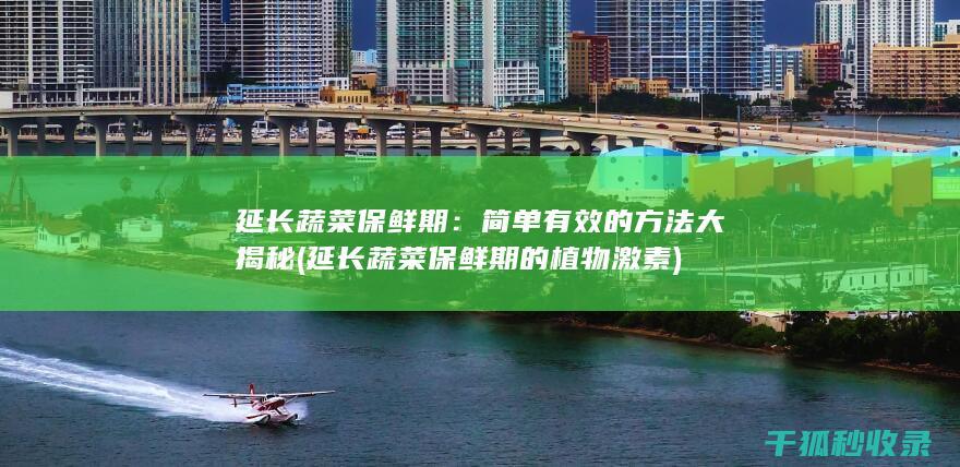 延长蔬菜保鲜期：简单有效的方法大揭秘 (延长蔬菜保鲜期的植物激素)