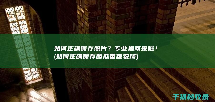如何正确保存照片？专业指南来啦！ (如何正确保存西瓜芭芭农场)