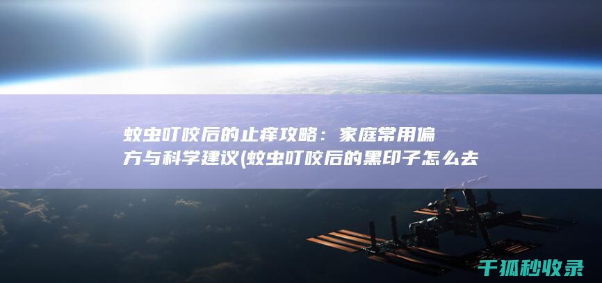 蚊虫叮咬后的止痒攻略：家庭常用偏方与科学建议 (蚊虫叮咬后的黑印子怎么去除)