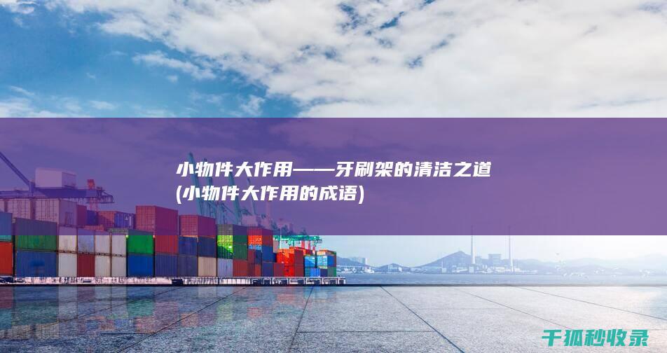 小物件大作用——牙刷架的清洁之道 (小物件大作用的成语)