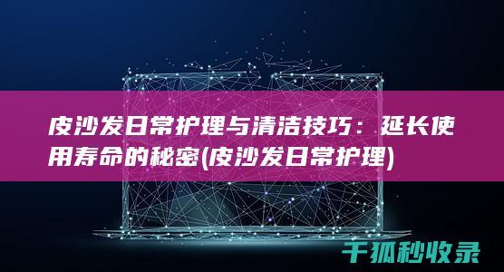 皮沙发日常护理与清洁技巧：延长使用寿命的秘密 (皮沙发日常护理)