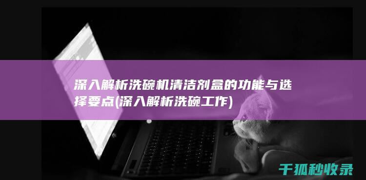 深入解析洗碗机清洁剂盒的功能与选择要点 (深入解析洗碗工作)