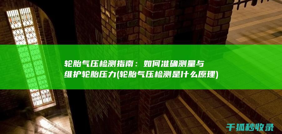 轮胎气压检测指南：如何准确测量与维护轮胎压力 (轮胎气压检测是什么原理)