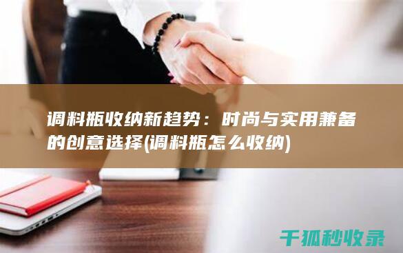 调料瓶收纳新趋势：时尚与实用兼备的创意选择 (调料瓶怎么收纳)