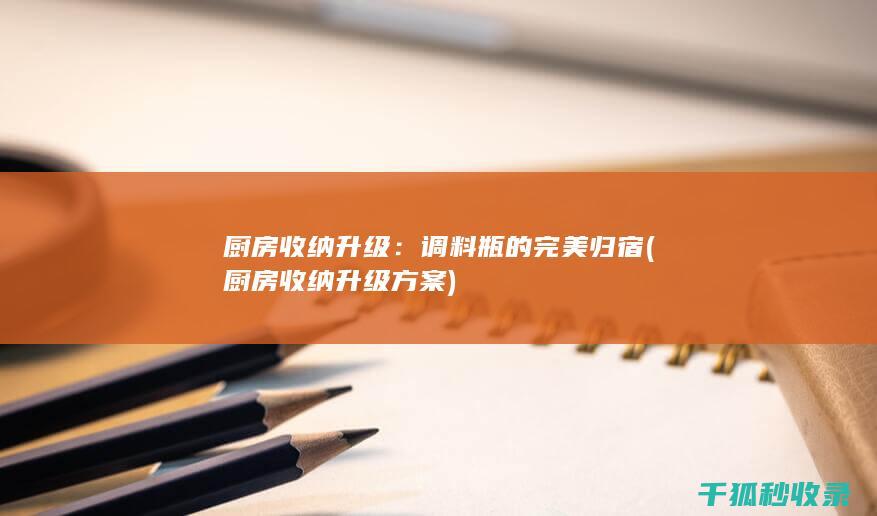 厨房收纳升级：调料瓶的完美归宿 (厨房收纳升级方案)