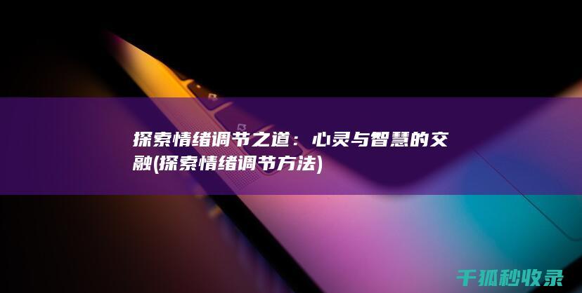 探索情绪调节之道：心灵与智慧的交融 (探索情绪调节方法)