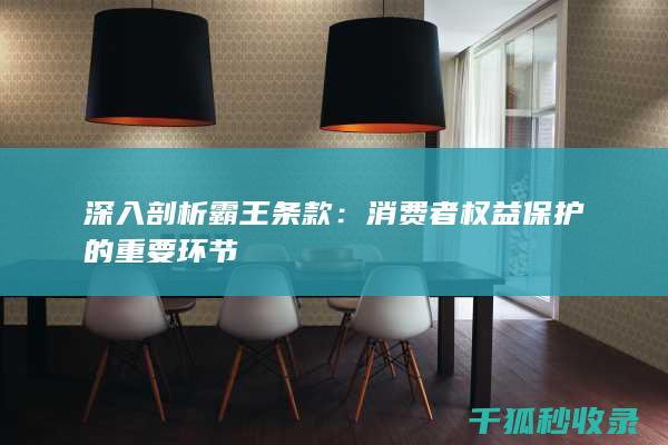 深入剖析霸王条款：消费者权益保护的重要环节