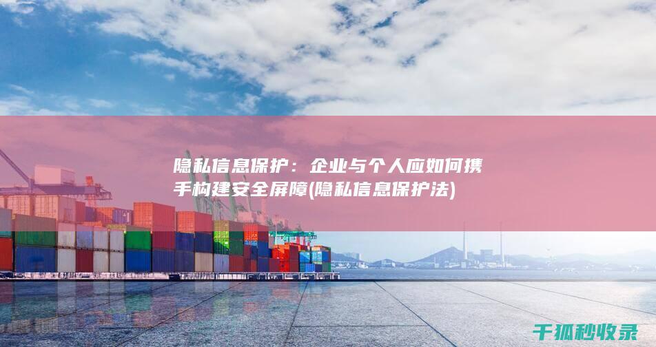 隐私信息保护：企业与个人应如何携手构建安全屏障 (隐私信息保护法)