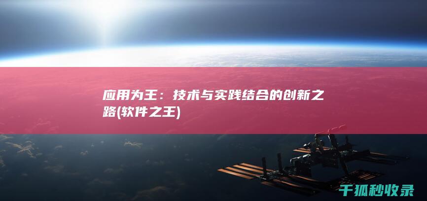 应用为王：技术与实践结合的创新之路 (软件之王)