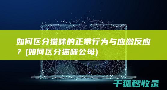 如何区分猫咪的正常行为与应激反应？ (如何区分猫咪公母)