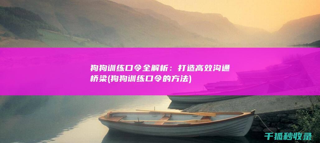 狗狗训练口令全解析：打造高效沟通桥梁 (狗狗训练口令的方法)