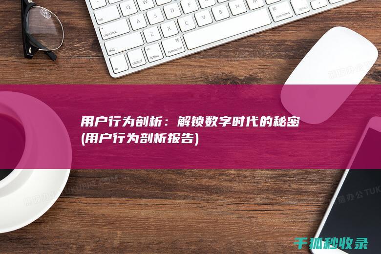 用户行为剖析：解锁数字时代的秘密 (用户行为剖析报告)