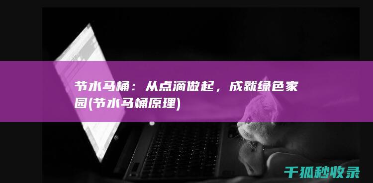 节水马桶：从点滴做起，成就绿色家园 (节水马桶原理)