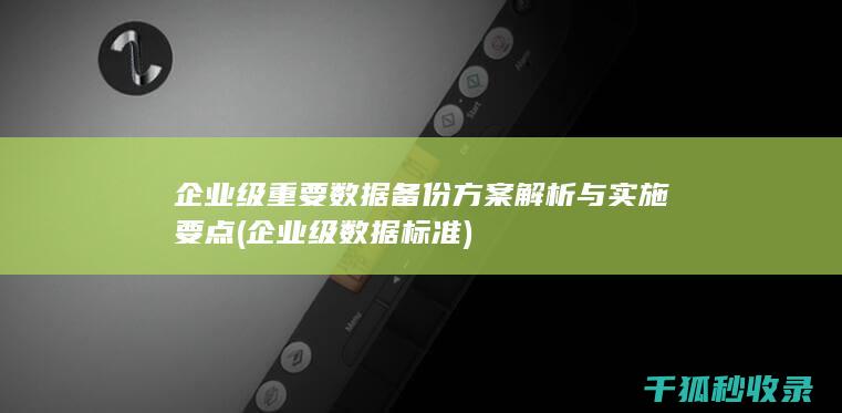 企业级数据标准